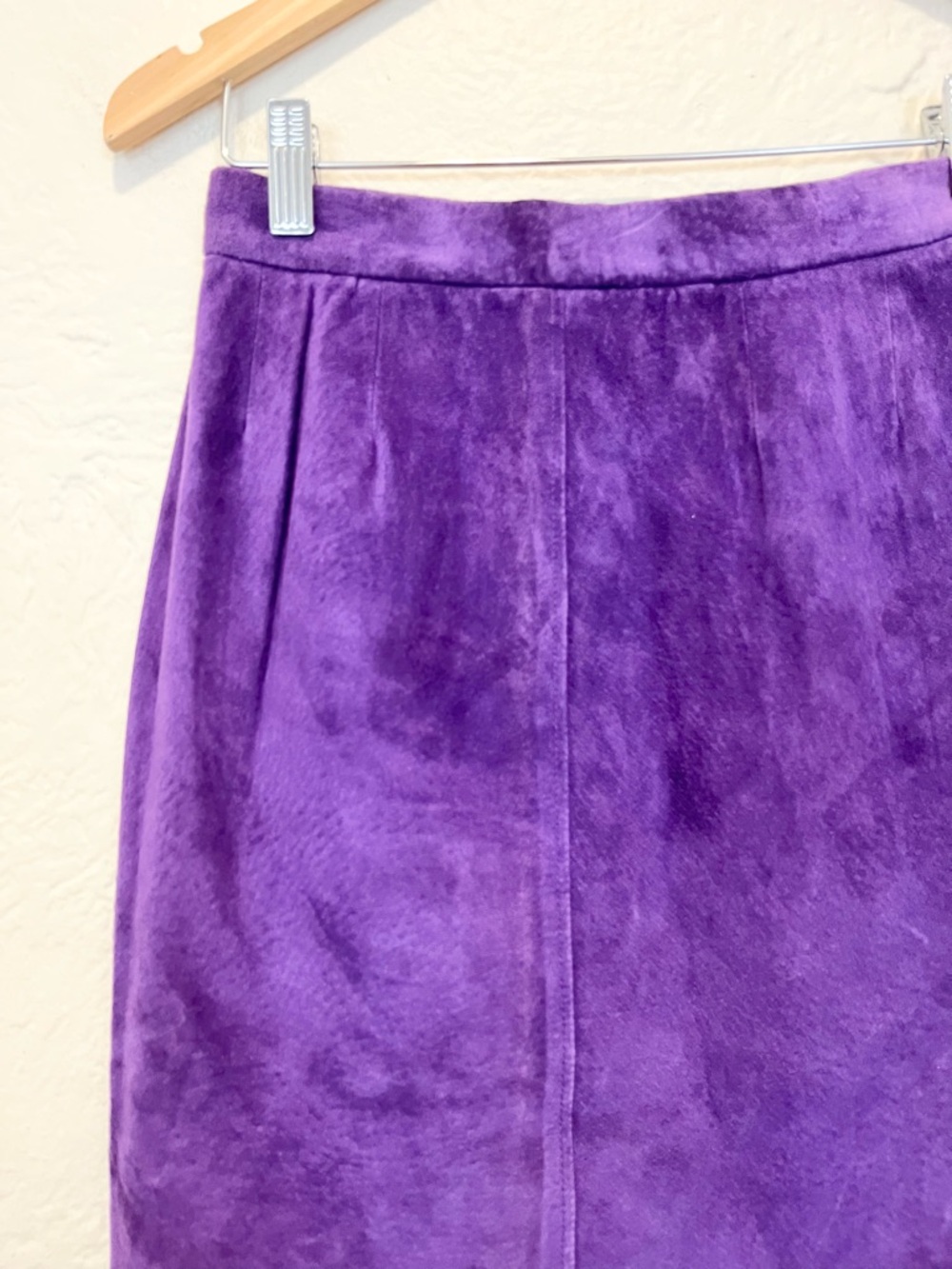 Vintage Suede Leather Skirt Purple 4 Whimsigoth Fairy 90s 80s - Picture 4 of 6